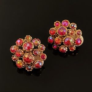 ✨Splendid VTG Retro Rhinestones Clip On Earrings